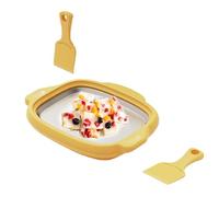 Reusable Rolled Ice Cream Tray, Easy Bake Dessert Maker, Homemade Soft Serve and Sorbet Plate, Durable Non-Stick Surfaces, Kitchen Fun Tool, Family-Friendly Ice Cream Activity for Home and Parties