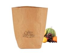 Reusable Shopping Paper Sacks Grocery Organizer, Kraft Paper Lunch Bag, Krafts Paper Sacks, Washable Goodie Bags for Camping, Picnics, Home, Storage, 7.49x7.49x12.61 Inches