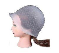 Reusable Silicone Hair Coloring Highlighting Cap Hair Dyeing Cap with Metal Hook for Hair Salon Tools Hairdressing Highlighting Kit (white)