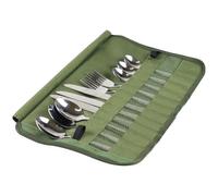 Reusable Silverware Roll Bag - Portable Kitchen Utensil Organizer, Cutlery Travel Storage Pouch, Durable Polyester Build, Compact Roll Up Design | Straws Chopsticks Fork Spoon Holder Accessories Kit