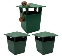 Reusable Snail & Slug Trap (1 Or 3 Pack) | ABS, verde, 12,5 x 10 cm | Garden Catcher With Bait Chamber | Organic Control For Plants, Vegetables & Flower Beds