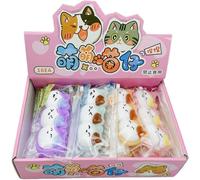 Reusable Squeeze Toys, 16 Pieces Adorable Cat Design Soft Squeeze Fidget Toys, Lightweight Stress Ball for, Travel & Pocket Games for Work, Home, School