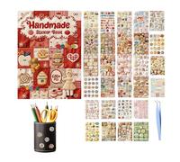 Reusable Sticker Book - 3D Cute Self Adhesive Craft Supplies, Kids Embroidery Effect Sticker Book, Teens Craft Lovers Gear, Students Journaling Pad | Decorating Art Projects Creative Accessory