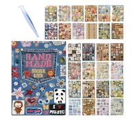 Reusable Sticker Book - 3D Cute Self Adhesive Craft Supplies, Kids Embroidery Effect Sticker Book, Teens Craft Lovers Gear, Students Journaling Pad | Decorating Art Projects Creative Accessory