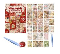 Reusable Sticker Book - 3D Self Adhesive Soft-Touch - 25x15cm Faux Embroidery Nostalgic Effect Sticker For Scrapbooking | For Teens Craft Lovers Students Journaling Decorating Art Projects