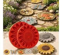 Reusable Sunflower Stepping Stone Mold,Reusable Garden Art Mold，set a：2 | Garden Sunflower Concrete Moulds,Diy Garden Path Paver Concrete Molds,40cm Silicone Easy Fall Off,for Casting Path Walkway