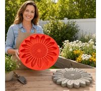 Reusable Sunflower Stepping Stone Mold, Round Stepping Stone Molds (style A)