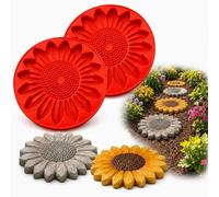 Reusable Sunflower Stepping Stone Mold, Silicone Concrete Mold (2PCS)