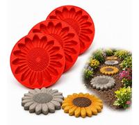 Reusable Sunflower Stepping Stone Mold, Silicone Concrete Mold (3PCS)