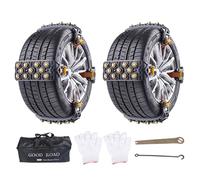 Reusable Tire Chains - 5-Second Install Traction Straps for Car, SUV, Trailer, Lawn Mower Wheels 165-265mm, Anti-Slip Snow and Ice Chains, Safe Winter Driving, Cold Weather Assistance