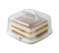 Reusable Transparent Baking Cake Box - 12.8x12.8x6.5 Inches Cake Carrier | Reusable Food Storage with Handle Lid | Round Cakes Carrier Transport Holder for Travel Camping Outdoor Home Kitchen