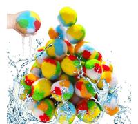 Reusable Water Balls - Cotton Splash Soakers, 60 Piece Bulk Multi-Colour Set, 5cm Diameter + Absorbent Plush, High Grade Cotton Fibre Blend - For Swimming Pool & Backyard Fun