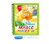 Reusable Water Coloring Books - Portable Educational Doodle Drawing Toy, Water Painting Activity Book with Refill Pens, Free Creative Learning Set, Early Childhood Art Development Tool, Preschool
