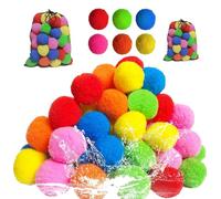 Reusable Water Sponge Balls,Beach Pool Toys Outdoor Yard Water Fight Games ，Instant Refill Water Balloons No Cleanup for Pool, Beach, Backyard. (42pcs)