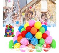 Reusable Water Sponge Balls, Instant Water Balloons Quick Fill, 6 Colors of Soft Soaker Ball, Outdoor Water Play, Water Toys for Boys and Girls, For Pool Parties, Backyard Games (30)