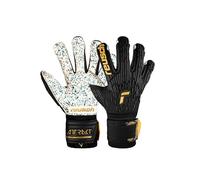Reusch Attrakt Freegel Fusion Ortho-Tec - Guantes de Portero para Adultos con Corte Negativo Evolution y Agarre inigualable, Talla 8.5, Color Negro y Dorado