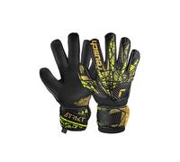 Reusch Attrakt Infinity Finger Support - Guantes de Portero para Adultos, Ideales para césped Artificial, Talla 11, Color Negro, Dorado y Amarillo