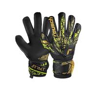 Reusch Attrakt Infinity Finger Support - Guantes de Portero para Adultos, Ideales para césped Artificial, 8, Color Negro, Dorado y Amarillo