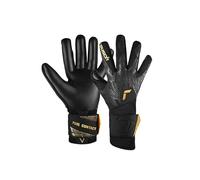 Reusch Pure Contact Infinity Guantes de Portero para Adultos óptimos para césped Artificial, Talla 8, Color Negro y Dorado