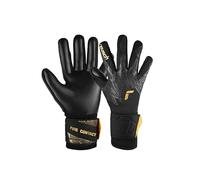 Reusch Pure Contact Infinity Junior Guantes de Portero para niños, óptimos para césped Artificial, Color Negro y Dorado, 4,5