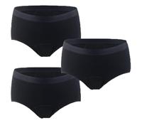 REUset Bragas de incontinencia urinaria lavables con zona absorbente, 3 piezas antifugas para mujer, bragas mensuales para mujer, ropa interior, algodón, ropa interior, Slip, negro, 3XL