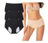REUset - Bragas de incontinencia urinaria para mujer, 3 piezas, bragas de incontinencia urinaria, lavable, bragas para mujer con zona absorbente, antifugas, protección orinaria para mujer, A,XXL