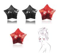 Réutilisable Cache-tétons à Paillettes Accessoires de - Rouge