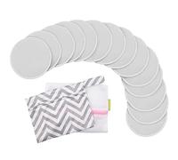 Reutilizable Enfermería Almohadillas Por Amamantar - 4 Capas Bambú Orgánico Enfermería Almohadillas - Almohadillas Para Lactancia - Bambú Natural Lavable Protectores Mamarios (Cool Gray, L 12cm)