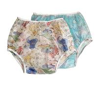 Reutilizable, lavable, impermeable incontinente, pañal encubrimiento para pacientes, ancianos, adultos hombres y mujeres, 2 paquetes (azul y dinosaurios, XL)
