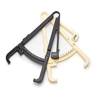 Reutilizable personal del cuerpo calibrador de las grasas de la piel Analyzer Medida Gráficos de fitness Tester monitor de grasa corporal carpeta Medidor Delgado Mantener la Salud(Black)