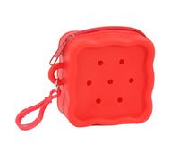 Reutilizable Silicona Tarjetero Dibujos Animados Patrón de Agujeros Compacto Monedero de Dibujos Animados para Almacenamiento Diario De Cosas Importantes Miniatura Cremallera Monedero Para Mujer, rojo