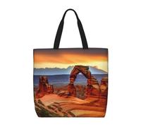 Reutilizables Bolsa De Compra Canva Parque Nacional De Los Arcos Bolsos De Hombro Durable Bolsa Compra Para Compras, Viajes, El Trabajo, 40X50X15Cm