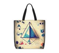 Reutilizables Bolsas De Algodón Matemáticas Geometría Geek Cálculo Impresión Bolsos De Hombro Plegable Tela Bolsos Bandolera Para Enfermería, Trabajo Diario, Compras, 40X50X15Cm