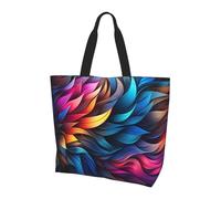 Reutilizables Bolsas De La Compra Hojas De Arco Iris Bolsas De Grande Durable Bolsa Compra Para Compras, Viajes, Enfermería, 40X50X15Cm