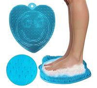 Reuvv Silicona Cepillo para Pies Ducha Masajeador de Pies Exfoliante Limpiador Silicona Masaje Antideslizante para Baño para Cuidado de Pies, Pie Circulación & Elimina Pie Dolor , Azul