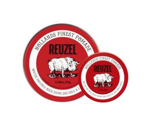 Reuzel 2026 Road Trip, Red Pomade Medium Hold High Shine Pomade for Men, Water Soluble for a Flexible High Shine Look, 95g + Free Travel Size 35g