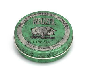 Reuzel Green Grease Medium Hold Pomade - Aceite concentrado para peinar - Fórmula vegana con fijación natural, firme y orgánica - Producto para definir con brillo sencillo - Fragancia original - 35g