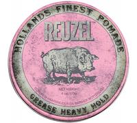 REUZEL Styling Pink Pomade Grease Heavy Hold pomada para el cabello con fijación media y brillo 113 g para hombres