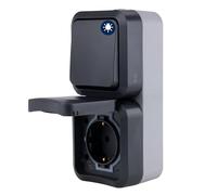 REV 0004860400 AquaStorm Socket - Interruptor A/W Combi, IP55, montaje en superficie, vertical, antracita