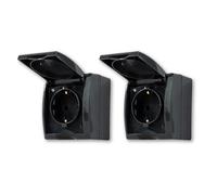 REV 0007031900 AquaForm - Toma de corriente (IP44 unipolo, empotrable, antracita (Paquete de 2)