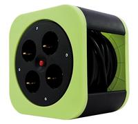 REV 0010012400 base múltiple 10 m 4 salidas AC Interior Negro, Verde - Bases múltiples (10 m, 4 salidas AC, Interior, 1,5 mm², Negro, Verde, 230 V)