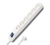 REV 0014640100 Ice - Enchufe múltiple (6 enchufes, Cable 1,4 m, máx. 3500 W), Color Blanco