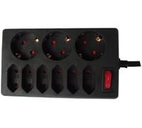 Rev 00250171 base múltiple 9 salidas ac interior negro
