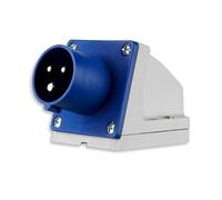 REV 0510615555 Caravan, enchufe CEE de pared 230 V, 3 pines, monofásico + N+ PE, IP44, azul