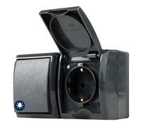 REV AquaForm - Interruptor combinado de A/W, IP44, bipolo, superficie de superficie, color antracita