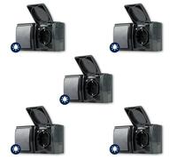 REV AquaForm - Set de ahorro (5 enchufes, A/W, IP44, dos polos, superficie superficial), color antracita
