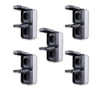 REV AquaStorm Sparset - Juego de 5 enchufes dobles (IP55, 230 V, 16 A, 230 V, 16 A), color antracita