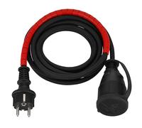 Rev Cable de extensión de 3 m con Cubierta de Cable - Extensión Exterior con Conector a Tierra 16 A/230 V IP44 (Negro)