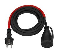 Rev Cable de extensión de 5 m con protección para Cables, extensión Exterior con Enchufe Conectado a Tierra, 16 A/230 V, IP44, Negro