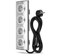 REV Enchufe de Mesa esquinera para Oficina, Enchufe múltiple para Cocina, 195 cm, 3500 W, 16 A, Plata